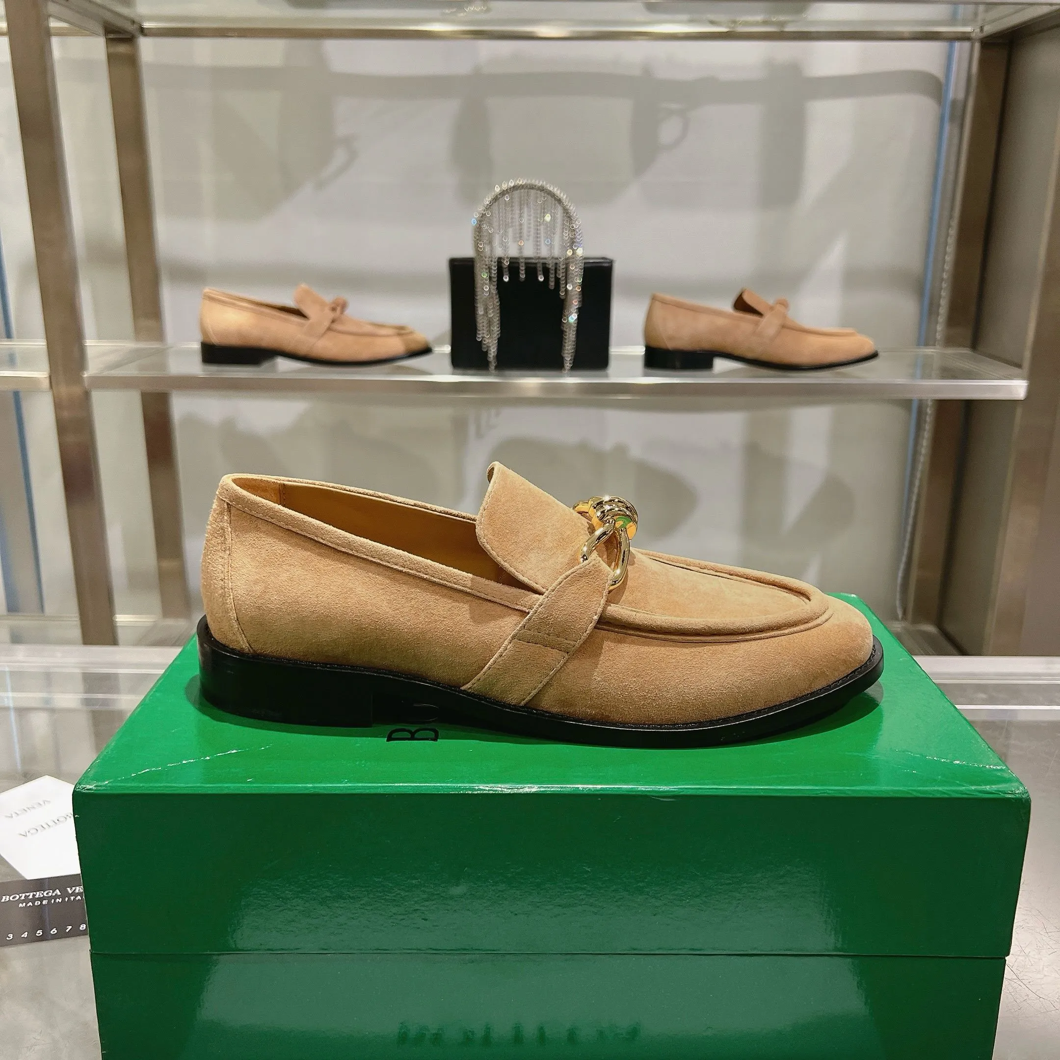 [BV] Top P: 840💰 Size: Female 35-39 (Female 40 custom-made) Male 39-44 (38.45 non-refundable) Bottega Veneta 2025 counter model! Small round toe loafers! Imported leather outsole! Imported grained cowhide! Solid color Niuli! !